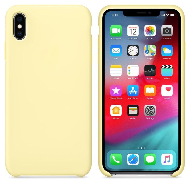Чехол iPhone XS Max Silicon Case  Mellow Yellow (c LOGO)