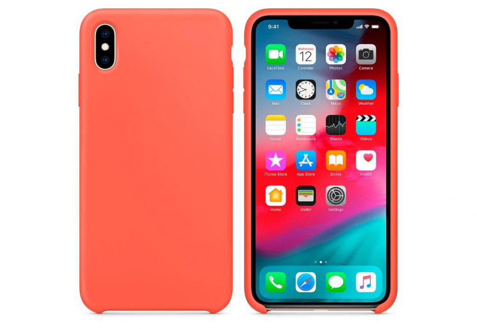 Чехол iPhone XS Max Silicon Case  Nectarine (c LOGO)