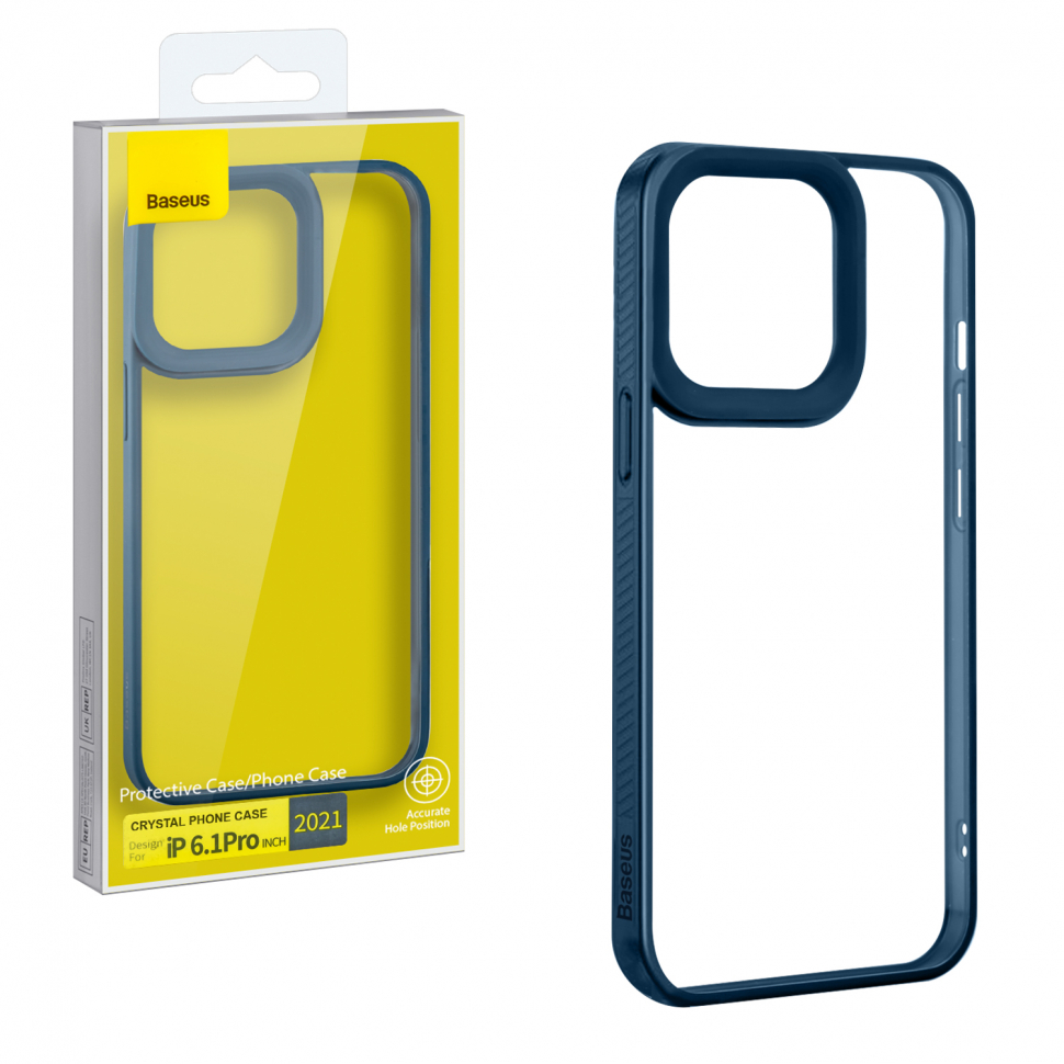 Чехол iPhone 13 Pro (6.1) Crystal Phone Case Baseus синий