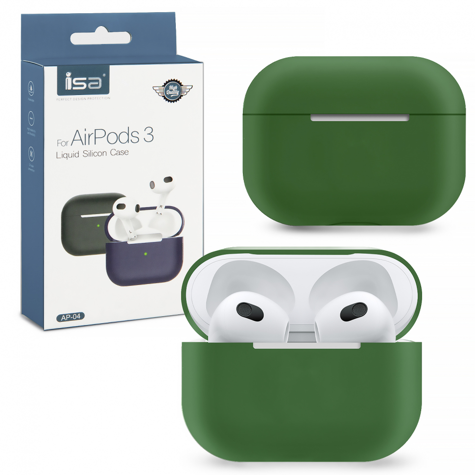Чехол Airpods 3 Silicon Case ISA Pine Green