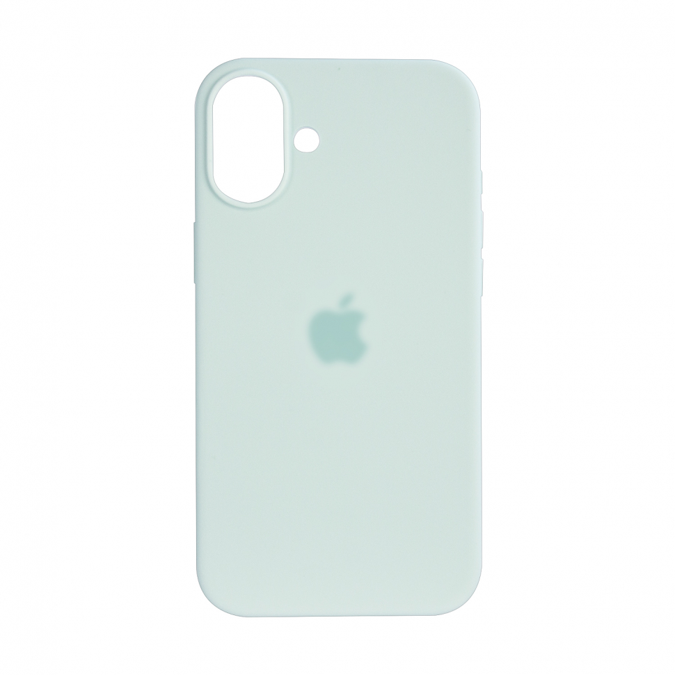 Чехол iPhone 16 Plus Silicon Case  Aquamarine (MagSafe + анимация NFC) c LOGO