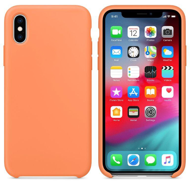 Чехол iPhone XS Max Silicon Case  Papaya (c LOGO)