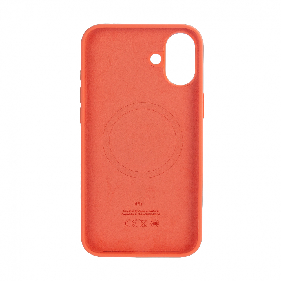 Чехол iPhone 16 Plus Silicon Case  Tangerine (MagSafe + анимация NFC) c LOGO