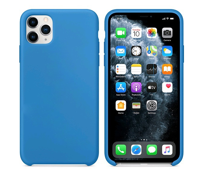 Чехол iPhone 11 Pro Max Silicon Case  Surf Blue (c LOGO)