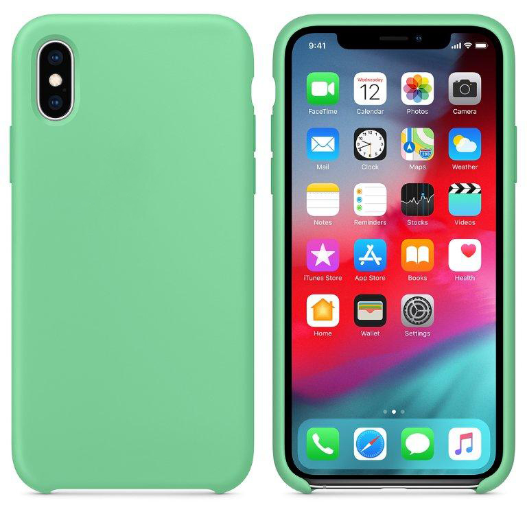 Чехол iPhone XS Max Silicon Case  Spearmint (c LOGO)