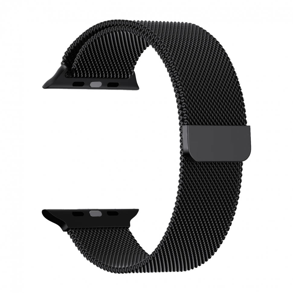 Ремешок для Apple watch 42/44/45/49mm Milanese loop Чёрный (Black)