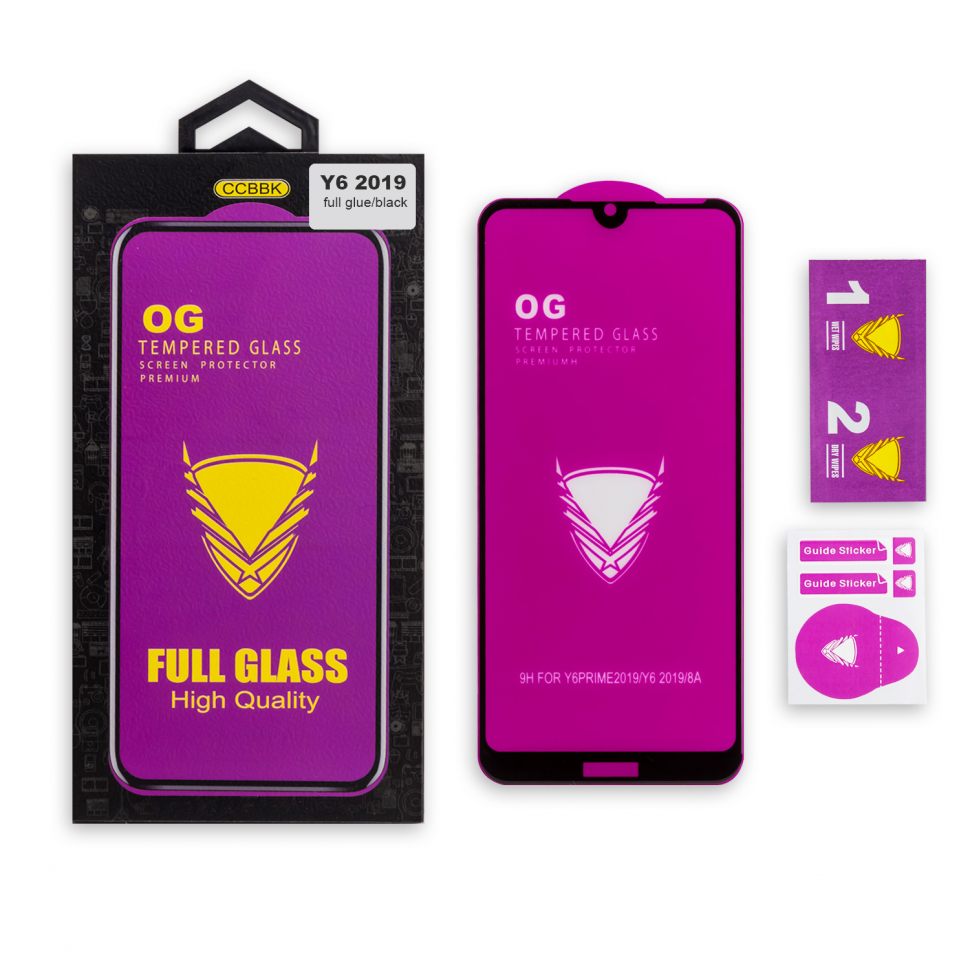 Защитное стекло Huawei Y6 (2019)/Honor 8A OG 3D черные