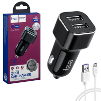 * АЗУ AZ01 USB на Micro USB + 2 USB 2.4A ISA черное