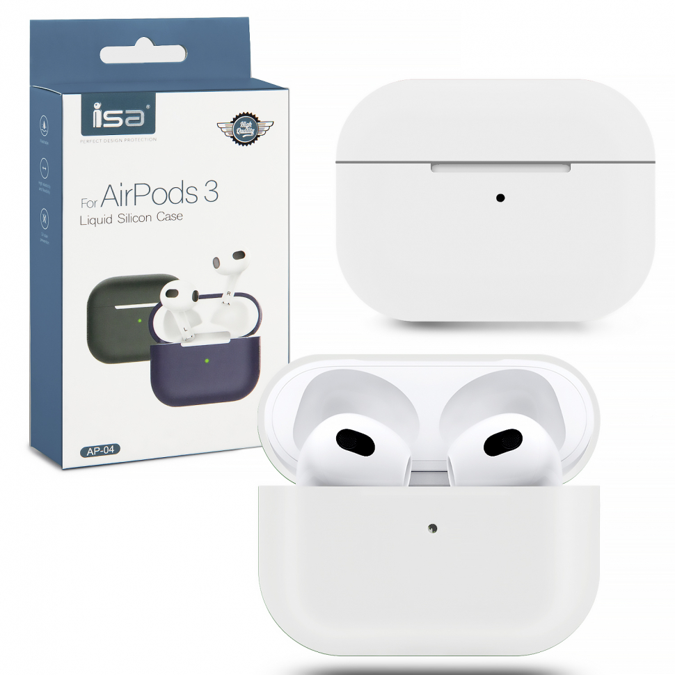 Чехол Airpods 3 Silicon Case ISA White