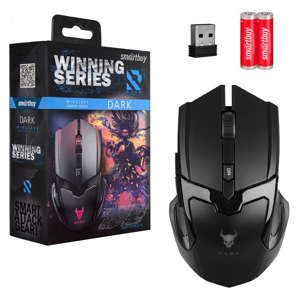 Мышь игровая беспроводная Smartbuy RUSH Dark черная (SBM-733AGG-K)/40