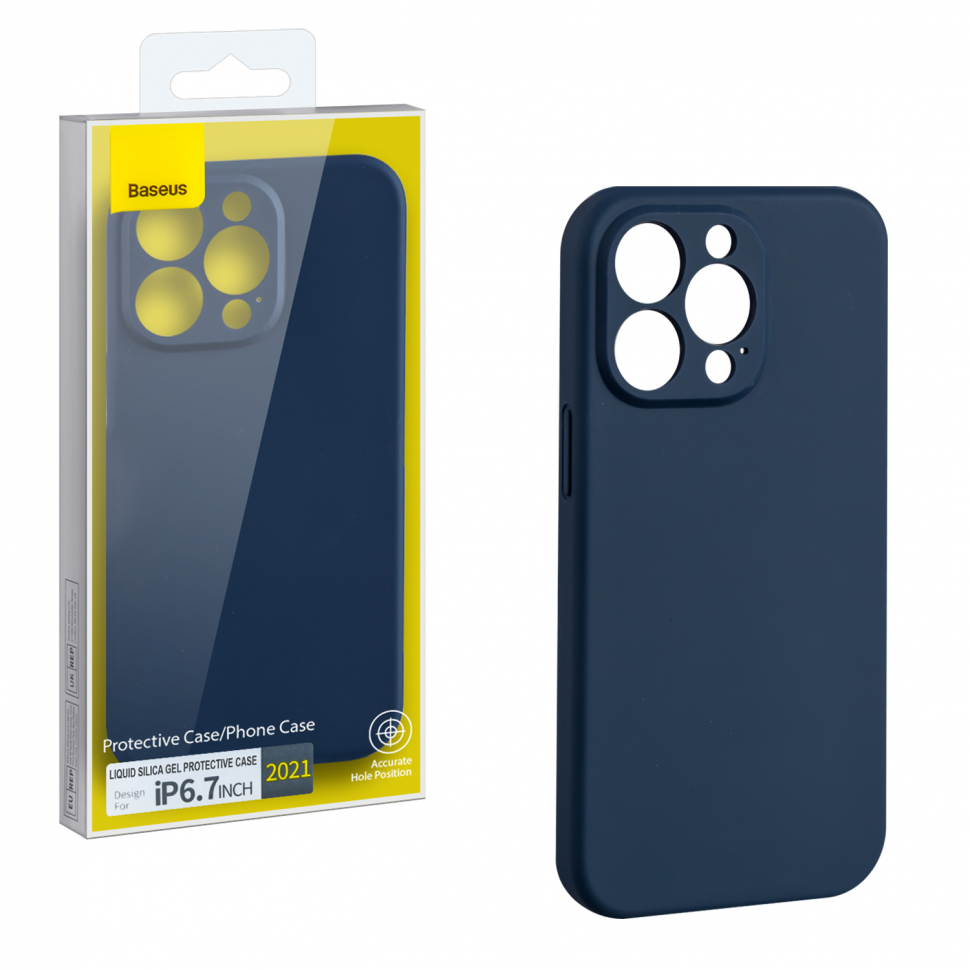 Чехол iPhone 13 Pro Max (6.7) Liquid Silica Gel Protective Case Baseus синий