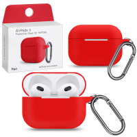 Чехол Airpods 3 Red с карабином #16