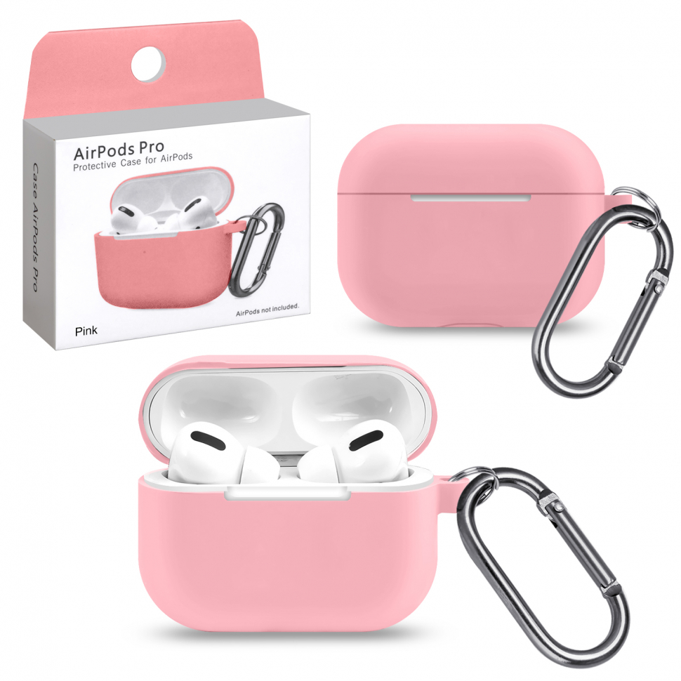 Чехол Airpods Pro Pink с карабином #4