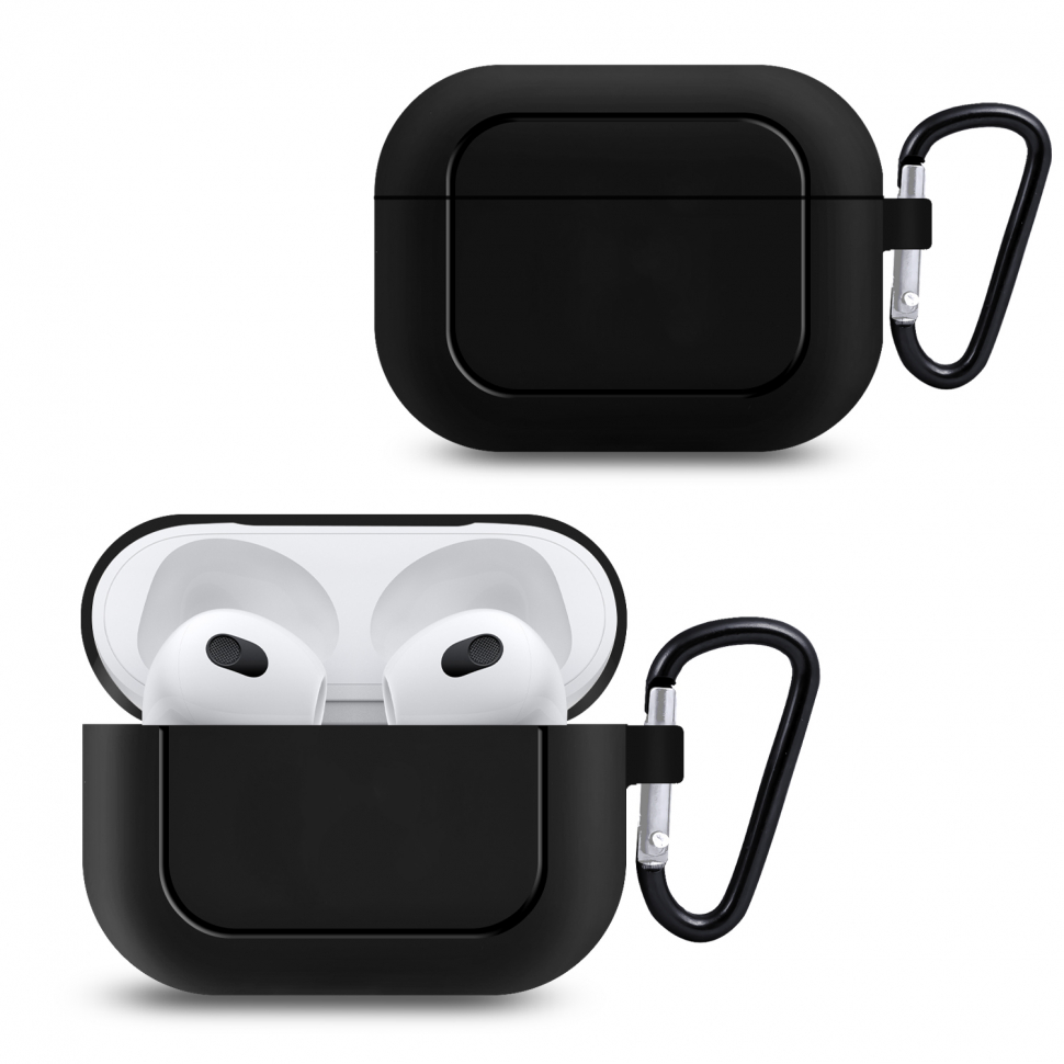 Чехол Airpods 3 Silicone с рамкой black