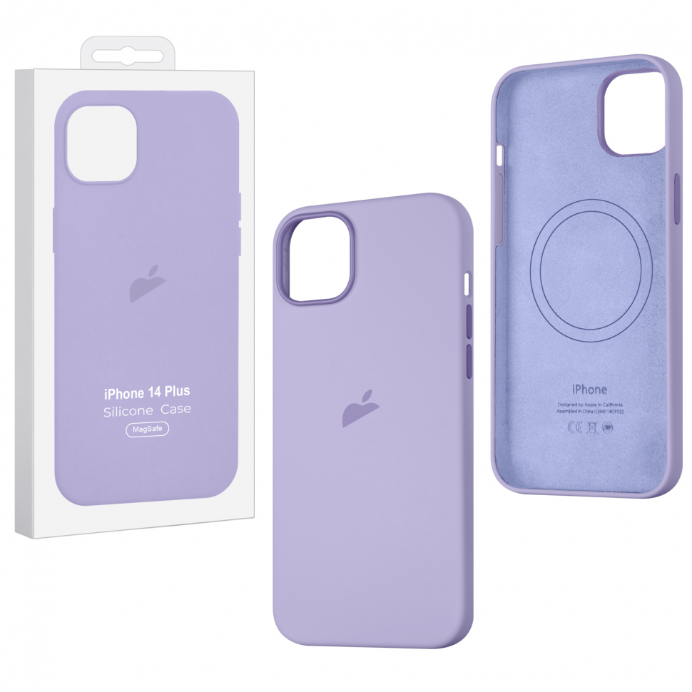 Чехол iPhone 14 Plus Silicon Case  Lilac (MagSafe + анимация NFC Clear) c LOGO