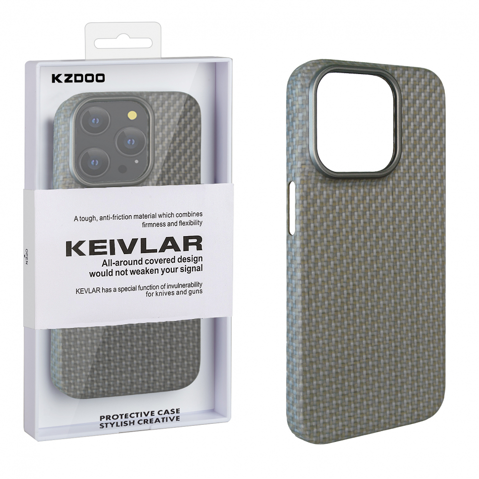 Чехол iPhone 15 Pro Kevlar Titanium Grey K-DOO
