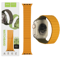 Ремешок для Apple watch 38/40/41mm WA29 magnetic silicone strap Army green/bright yellow HOCO