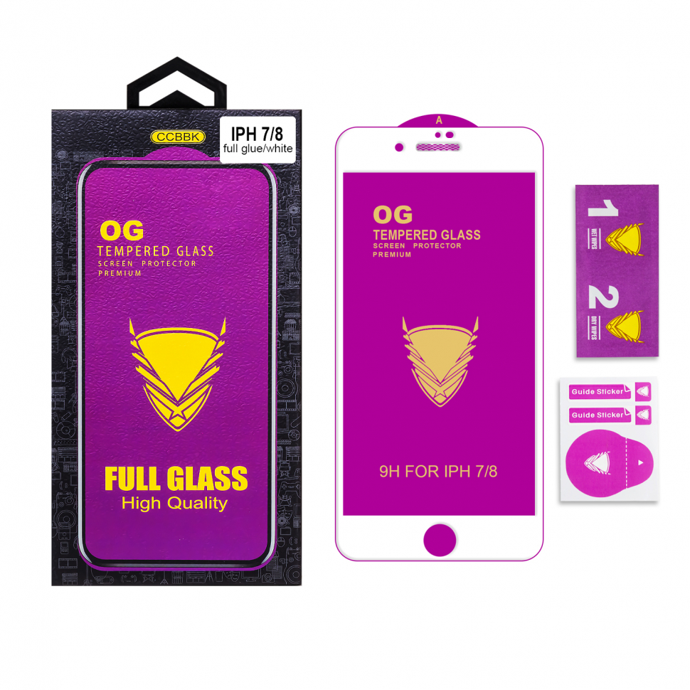 Защитное стекло iPhone 7/8 OG 3D белое