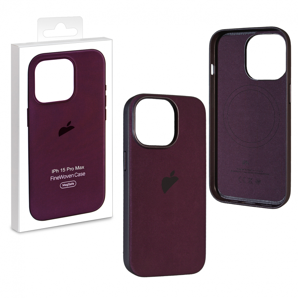 Чехол iPhone 15 Pro Max Fine Woven Case  Mulberry (MagSafe + анимация NFC Clear) c LOGO