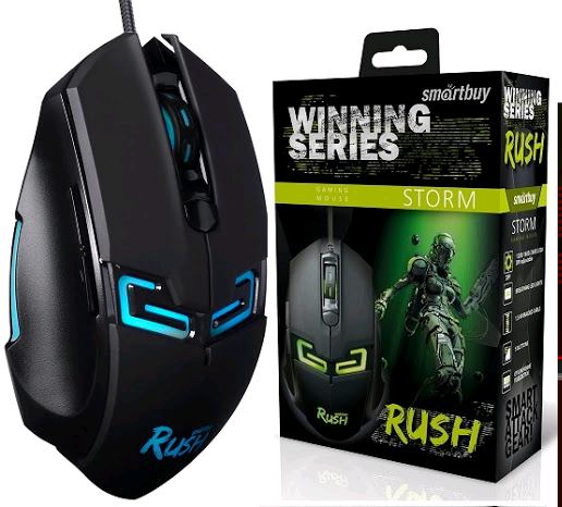 Мышь игровая проводная Smartbuy RUSH Storm черная (SBM-916G-K) / 40