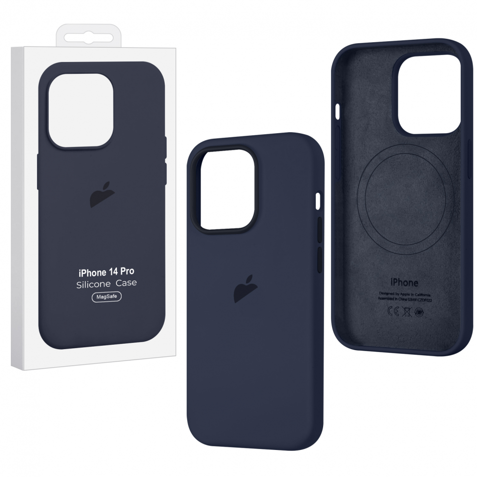 Чехол iPhone 14 Pro Silicon Case  Midnight (MagSafe + анимация NFC Clear) c LOGO