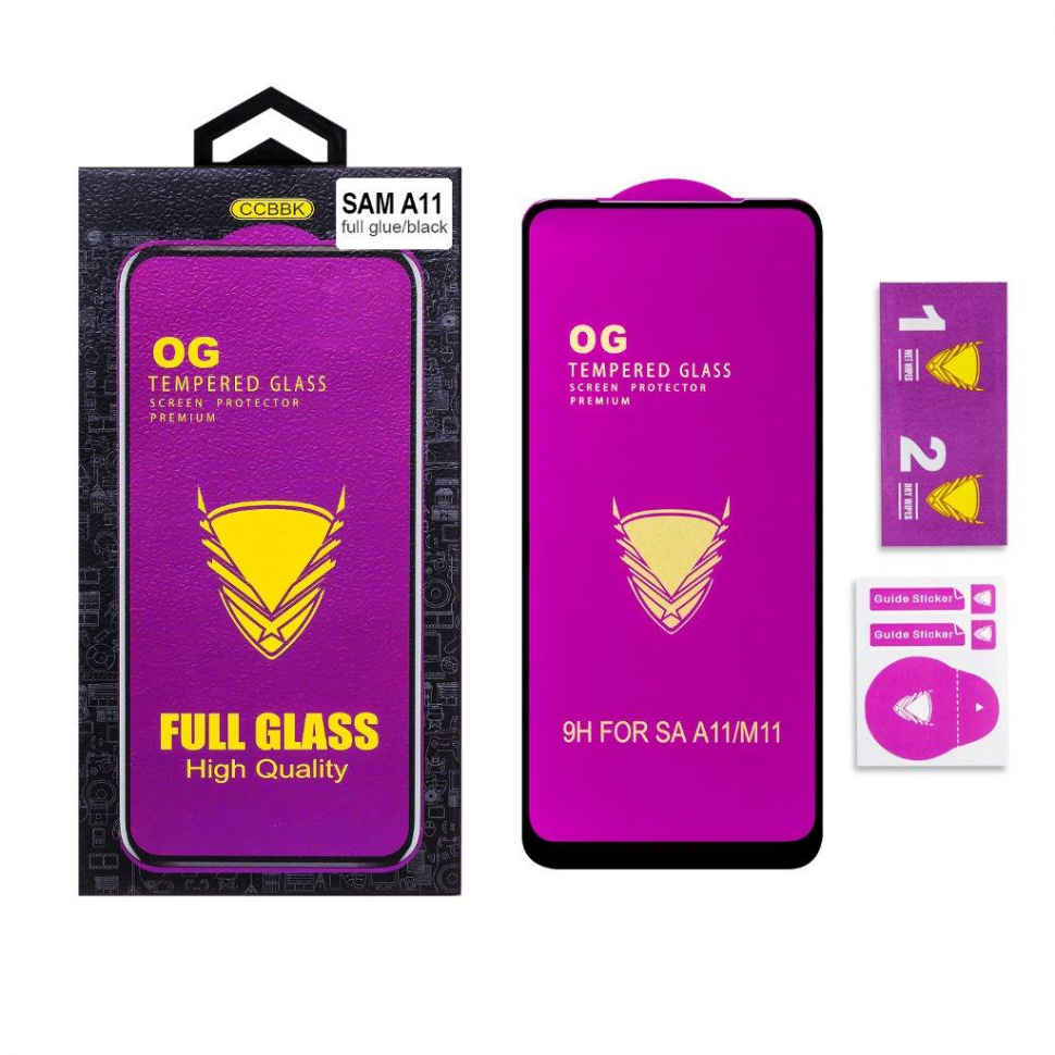 Защитное стекло Samsung A11/M11 OG 3D черное