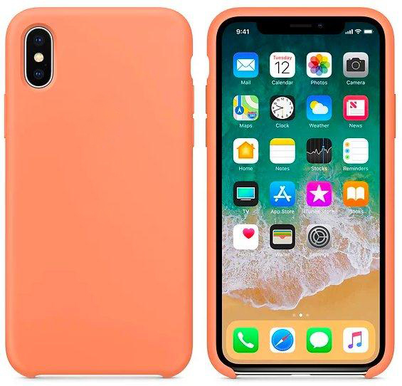 Чехол iPhone X Silicon Case  Peach (c LOGO)