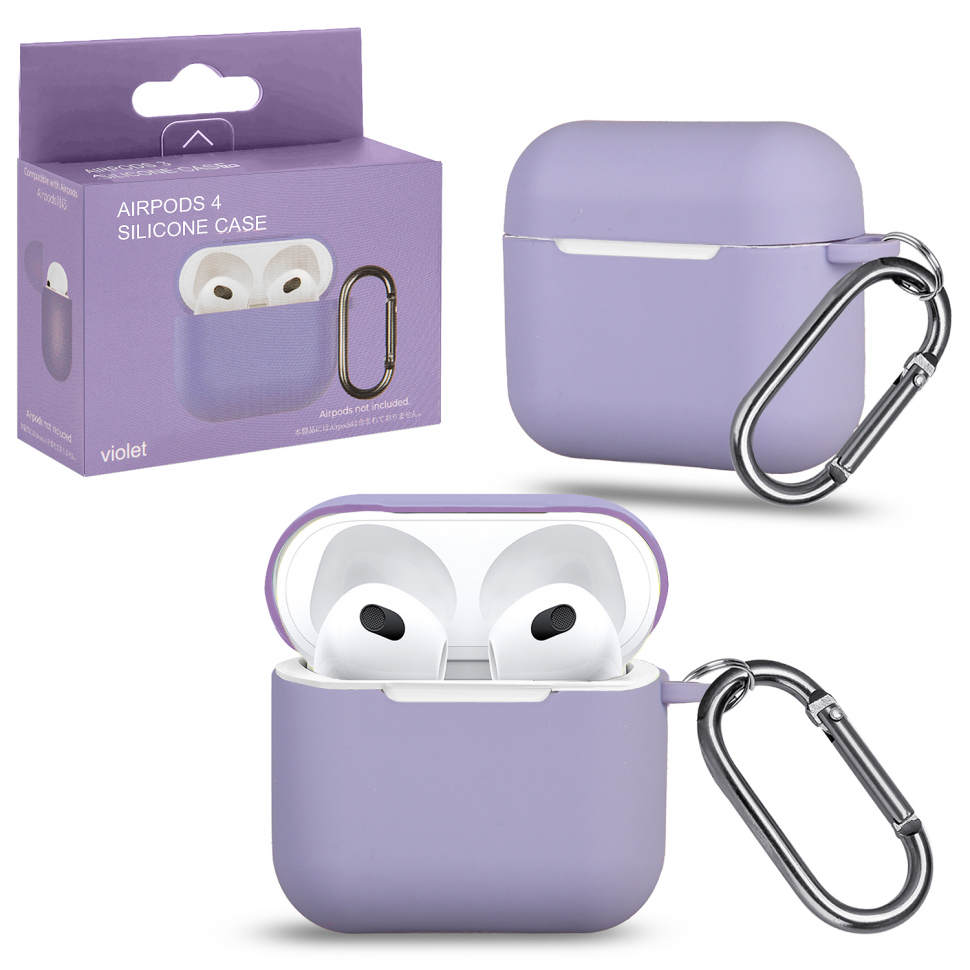 Чехол Airpods 4 с карабином №6 violet