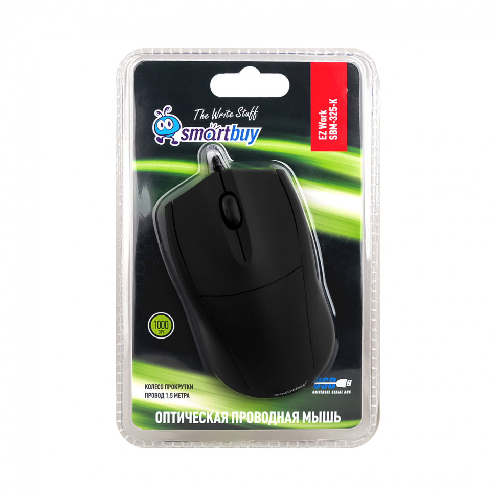Мышь проводная Smartbuy 325 черная (SBM-325-K) / 40