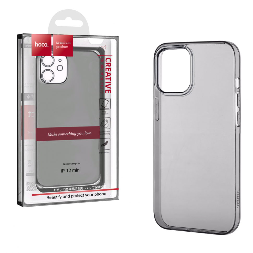 Чехол iPhone 12 Mini (5.4) Light Series TPU black HOCO