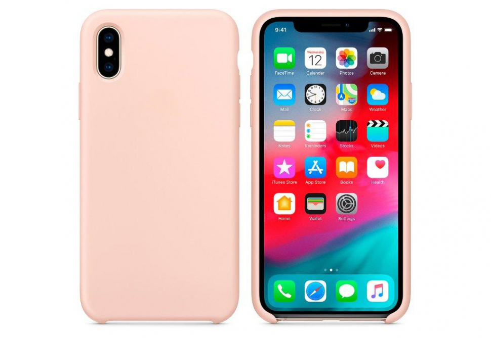 Чехол iPhone X Silicon Case  Pink Sand (c LOGO)