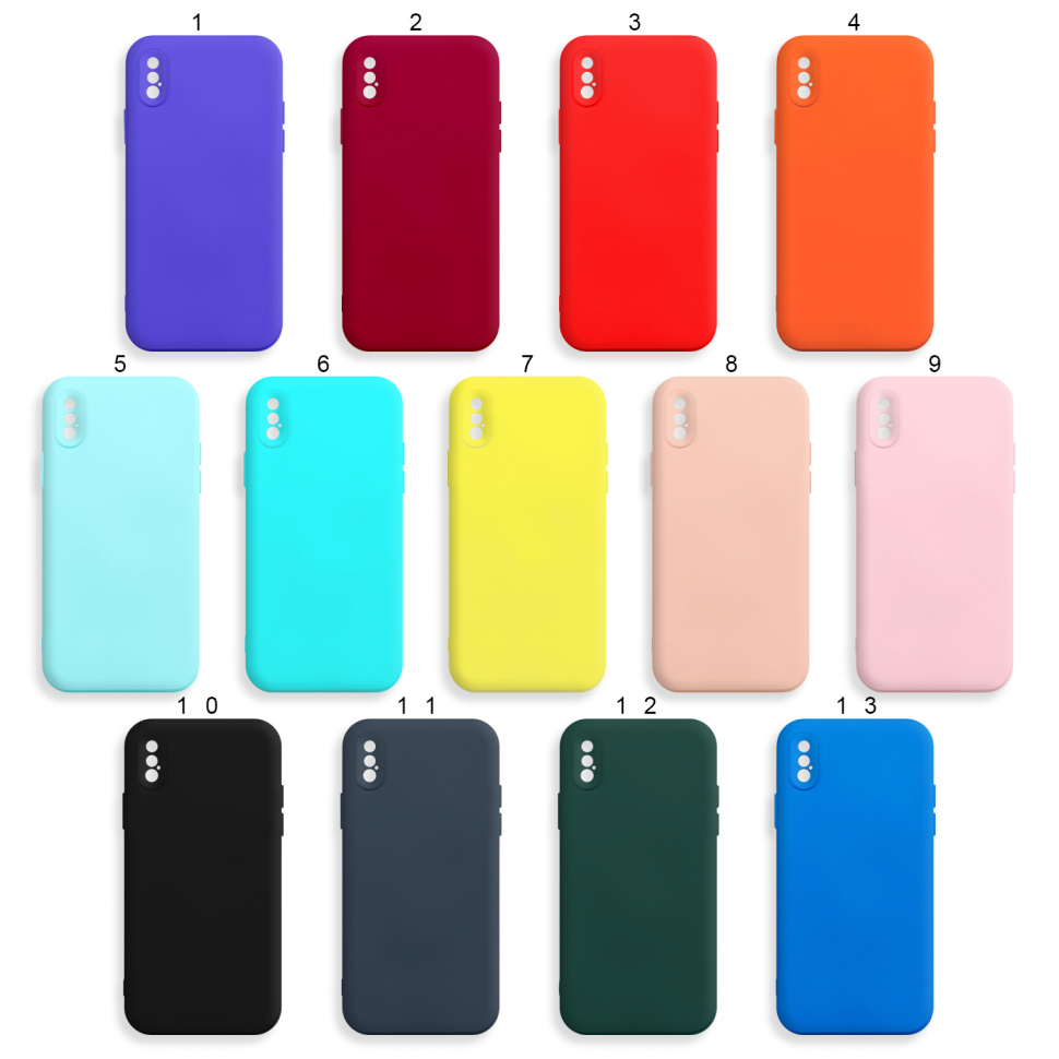 Чехол iPhone XS Max Silicone WS (без лого, в прозрачном пакете)