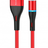 * Кабель BU16 USB Lightning 1.2M магнитный Borofone черный с красным