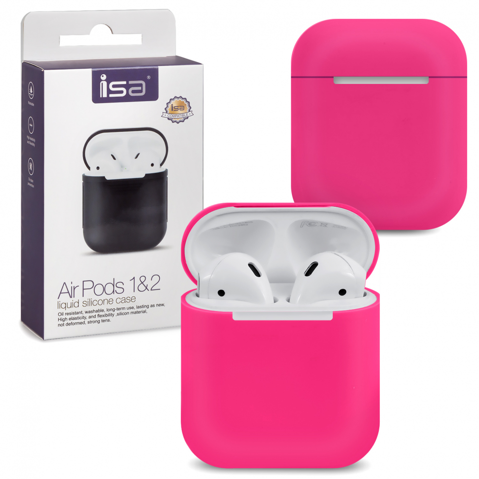 Чехол Airpods Silicon Case 1/2 ISA Rose Pink