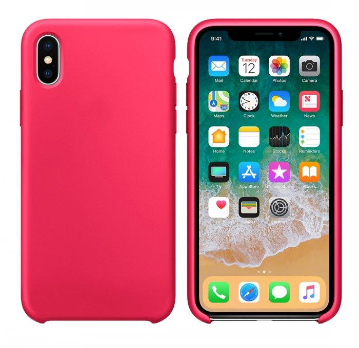 Чехол iPhone X Silicon Case  Red Raspberry (c LOGO)