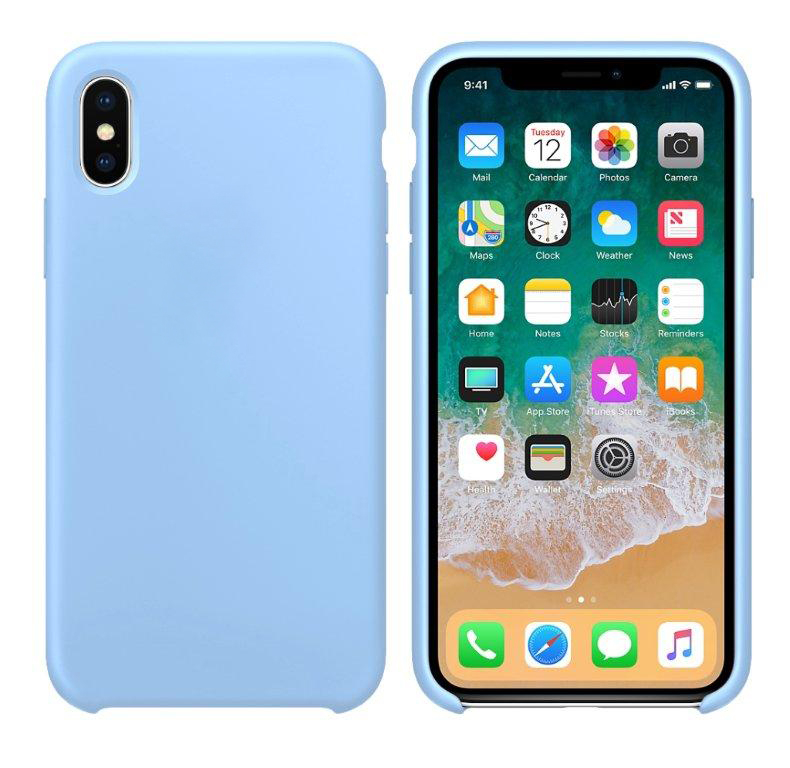 Чехол iPhone X Silicon Case  Sky Blue (c LOGO)