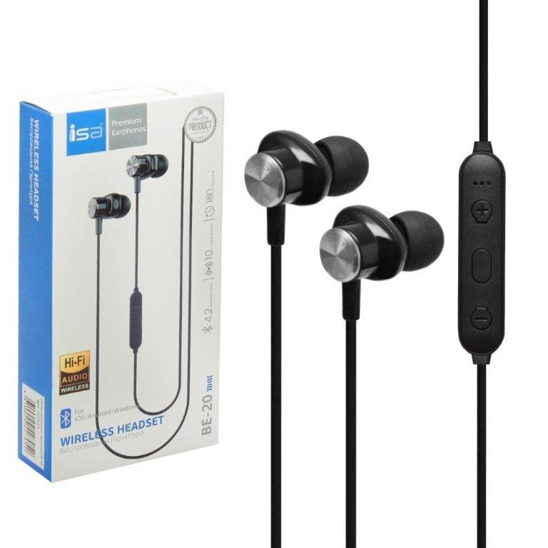 Наушники Bluetoooth BE-20 ISA черные