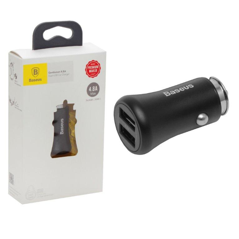 * Переходник АЗУ на 2 USB 4.8A GB01 Baseus черный