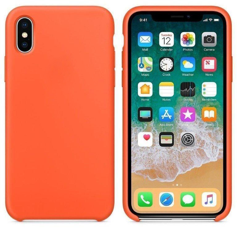 Чехол iPhone X Silicon Case  Spicy Orange (c LOGO)