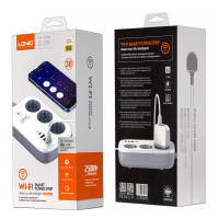 Сетевой фильтр на 3 розетки + Type-C 20W+ 3 USB QC3.0+2 LDNIO SEW3452 (50шт/кор)