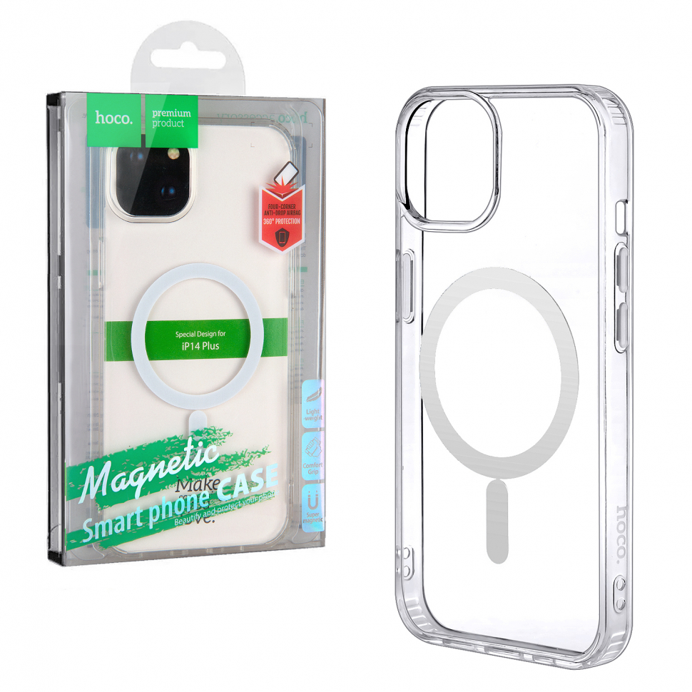 Чехол iPhone 14 Plus (6.7) Hoco TPU прозрачный MagSafe
