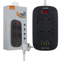 Сетевой фильтр на 4 розетки + 4USB SC4407 EU LDNIO черный