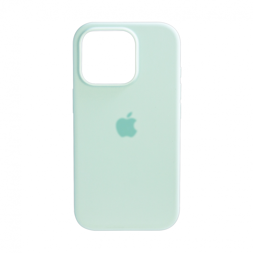 Чехол iPhone 16 Pro Silicon Case  Aquamarine (MagSafe + анимация NFC) c LOGO