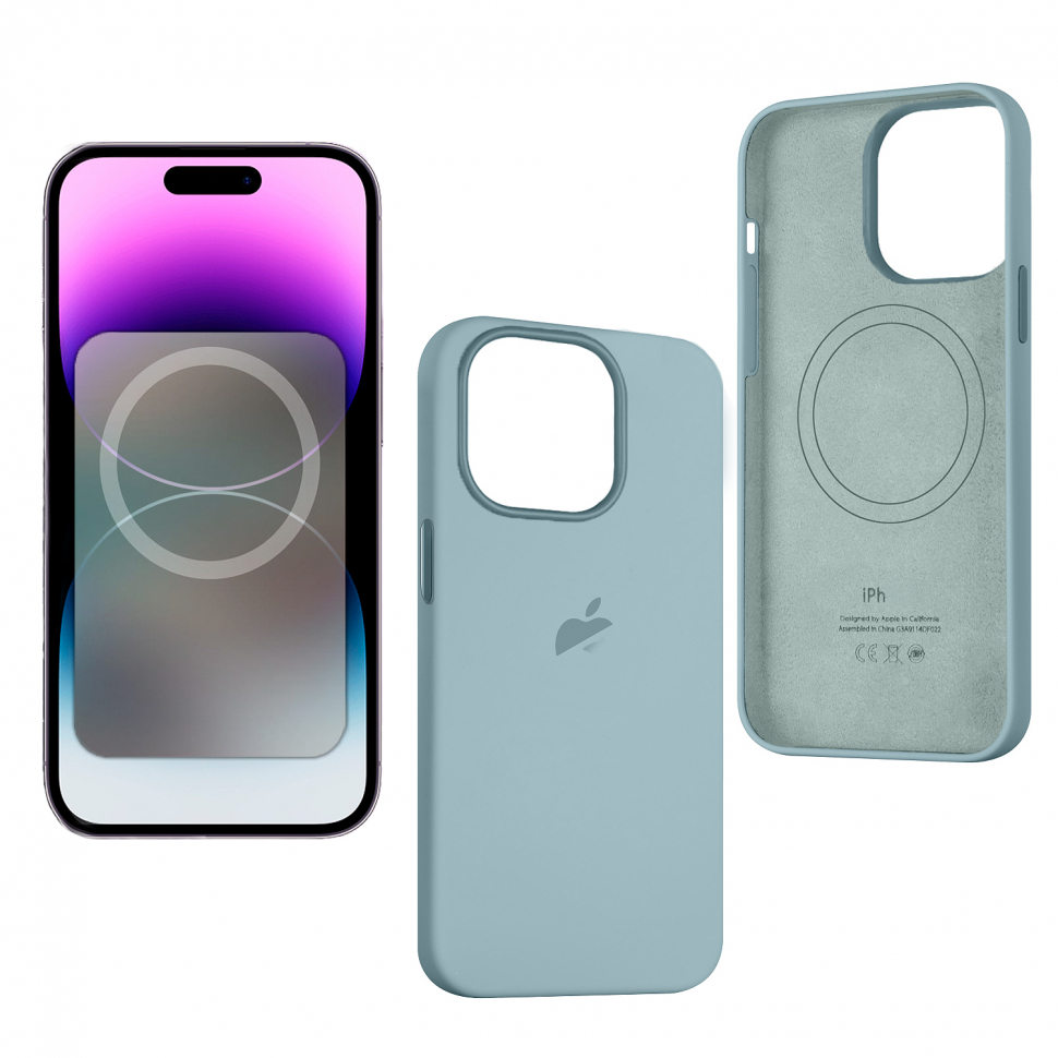 Чехол iPhone 14 Pro Silicon Case  Succulent (MagSafe + анимация NFC Clear) c LOGO