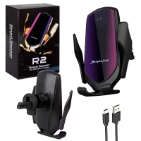 Автодержатель с беспроводной зарядкой R2 коричневый