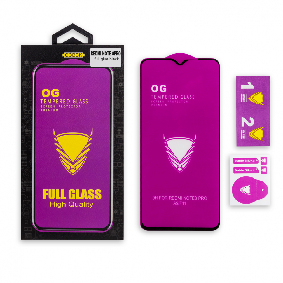 Защитное стекло Xiaomi Note 8 Pro OG 3D черное
