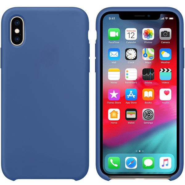 Чехол iPhone XS Silicon Case  Delft Blue (c LOGO)