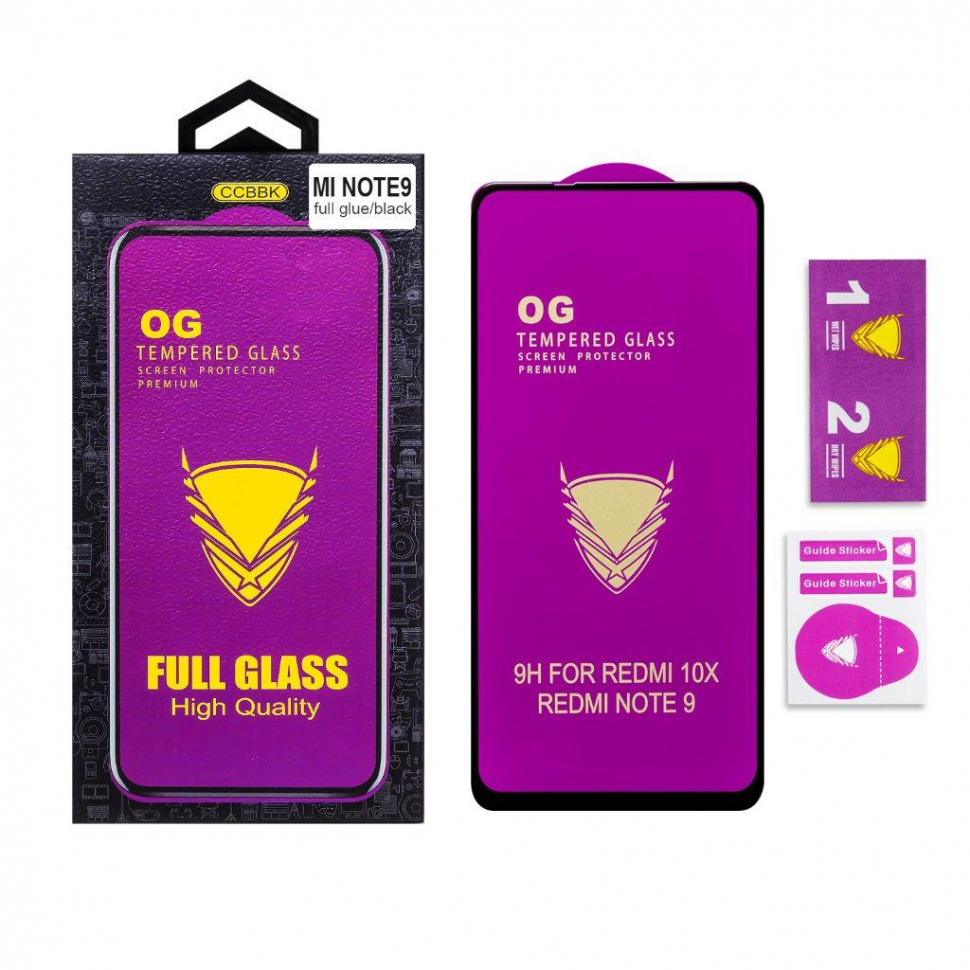 Защитное стекло Xiaomi Note 9 OG 3D черное