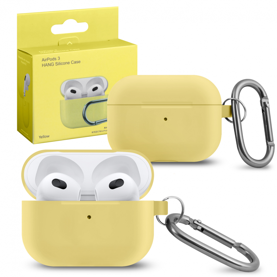 Чехол Airpods 3 Hang Silicon Case с карабином yellow