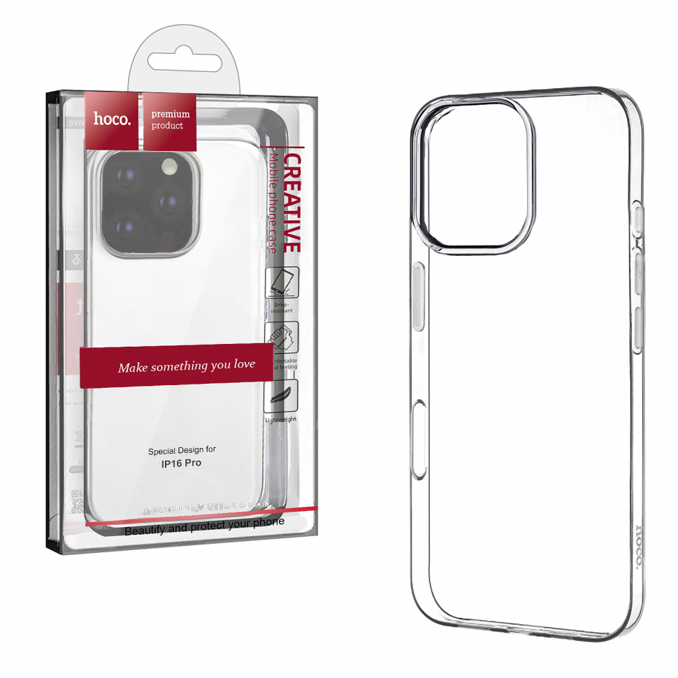 Чехол iPhone 16 Pro Hoco TPU прозрачный